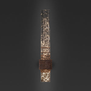 Flamingo Copper - Wall lamp made of aluminum, wood, volcanic rock and crystal by Opoggio - Fp Art Online