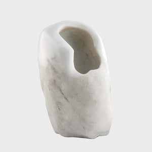 Fossil White - Freeform Carrara marble vase by Verteramo Roberta - Fp Art Online