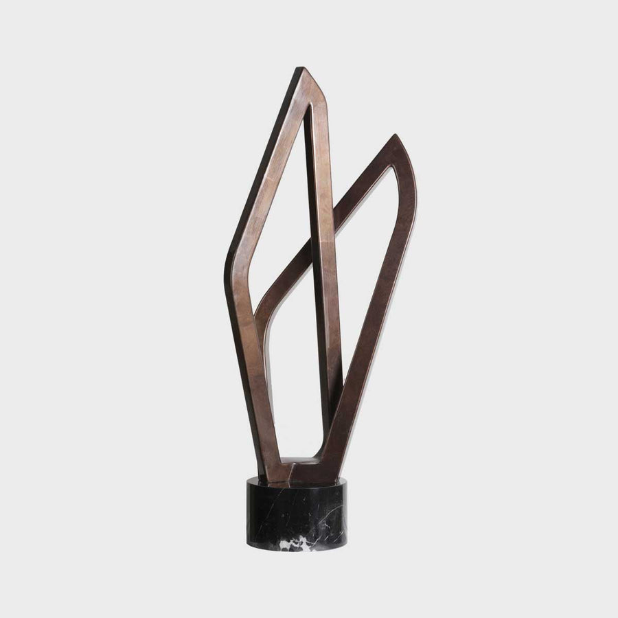 Geometric #23 - Bronze patina aluminium sculpture with black granite base by Fp Art Collection - Fp Art Online