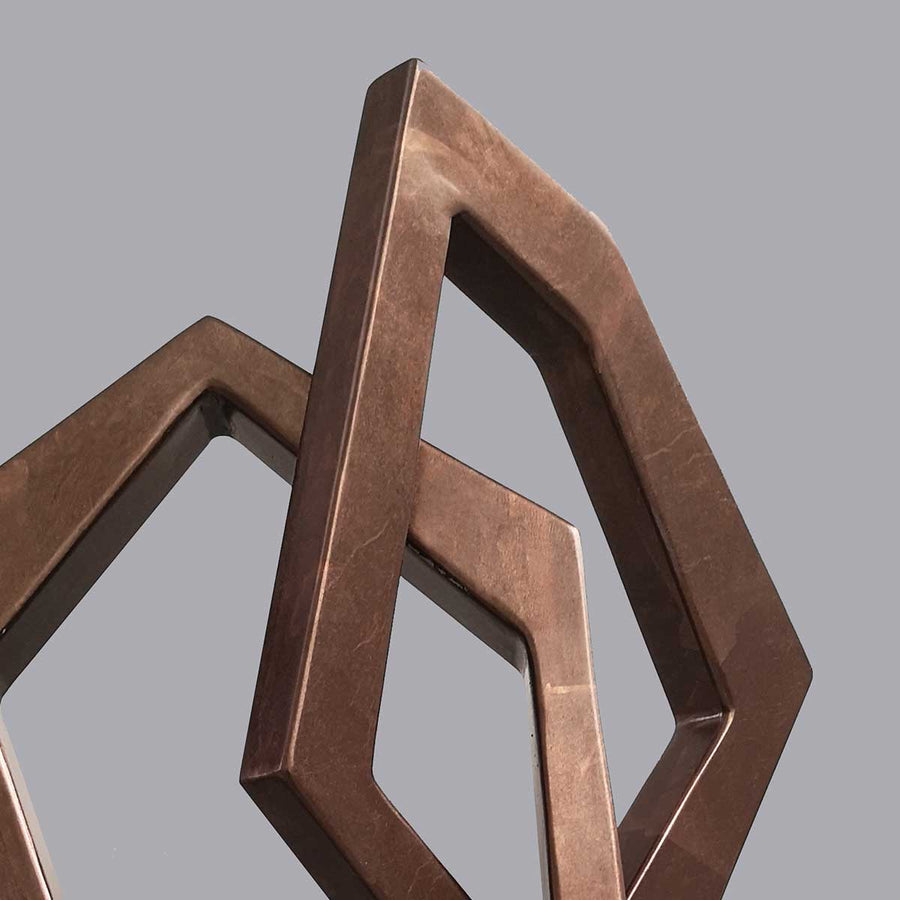 Geometric #19 - Bronze patina aluminium sculpture with black granite base by Fp Art Collection - Fp Art Online