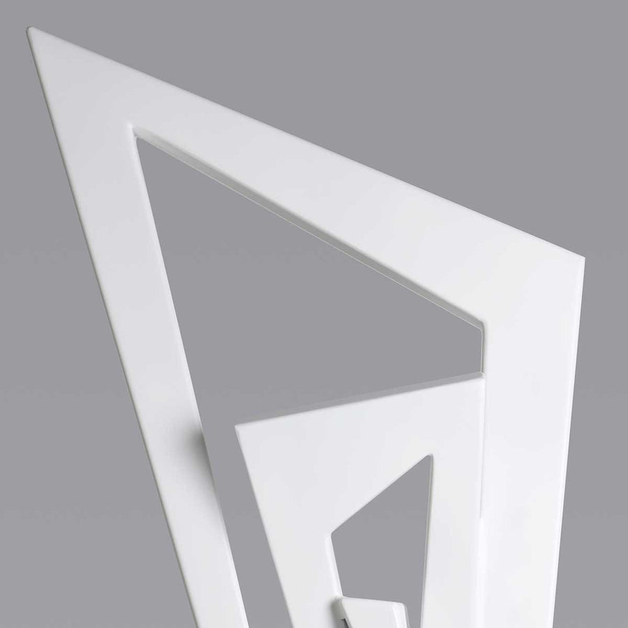 Geometric #22 - White patina aluminium sculpture with black granite base by Fp Art Collection - Fp Art Online