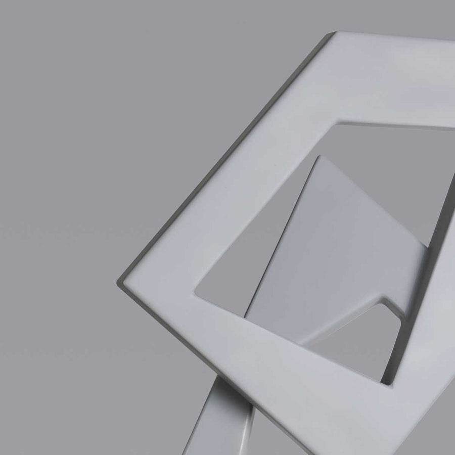 Geometric #18 - Grey patina aluminium sculpture with black granite base by Fp Art Collection - Fp Art Online