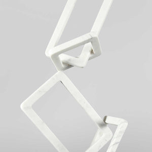 Marble geometry #14 - Carrara marble sculpture with black granite base by Fp Art Collection - Fp Art Online
