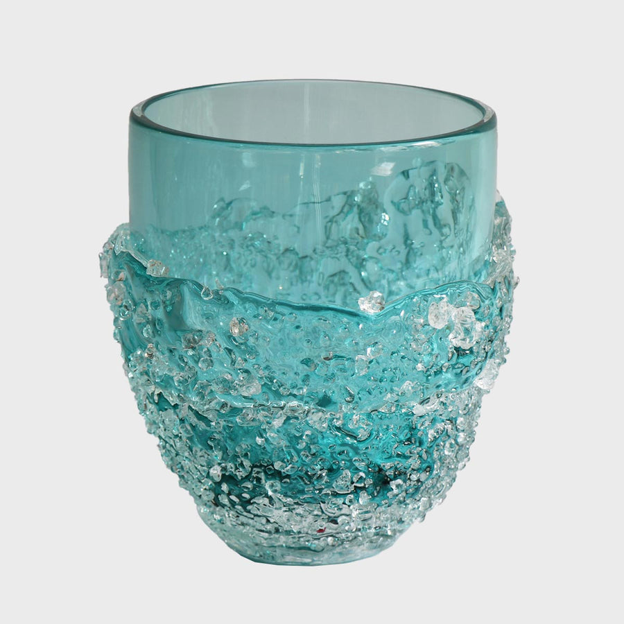 Ghiaccio Acqua - Handcrafted cold carved glass vase by Micheluzzi Glass - Fp Art Online