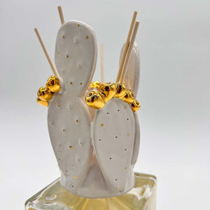 Grey Prickly Pear 500ml - Handmade ceramic and glass room fragrance diffuser by Battista Emanuela - Fp Art Online