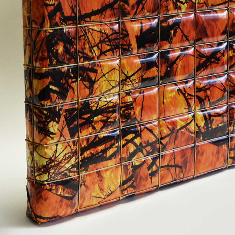 If I Were Fire n°2 - Canvas, foam rubber, printed plastic sheet, mesh by Profumo Marina - Fp Art Online