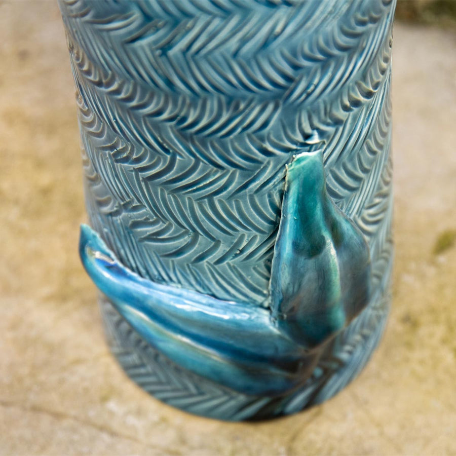 Il Pesce - Handmade ceramic tall head vase with decorations by Italiano Patrizia - Fp Art Online