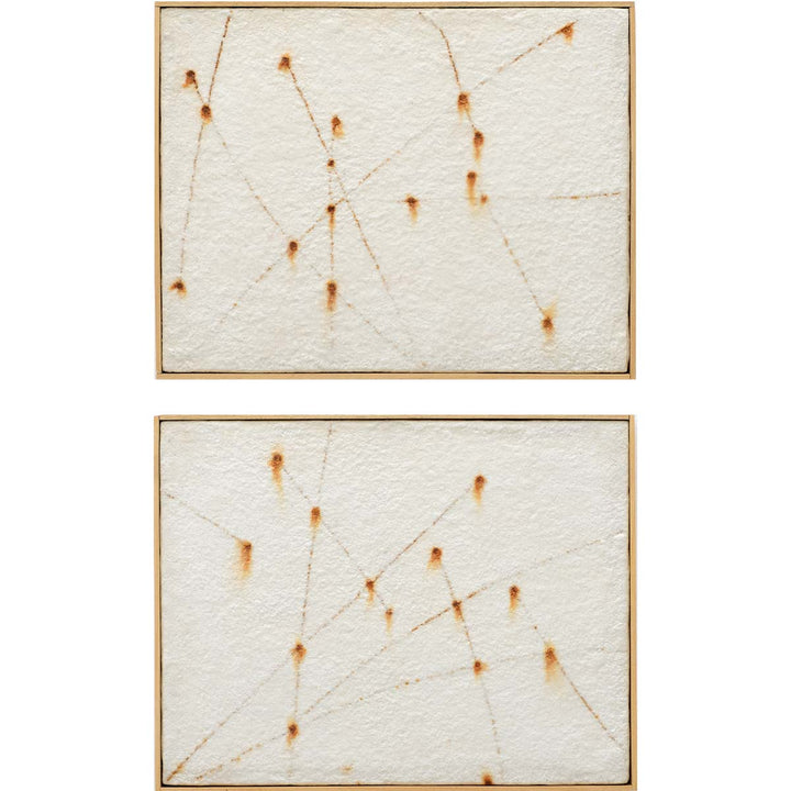 Imaginary Constellations (Diptych) - Salt and iron on wooden board by Cecilioni Lorenzo - Fp Art Online