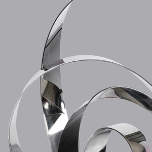 Iron Ribbon #25 - Stainless steel sculpture and base by Fp Art Collection - Fp Art Online