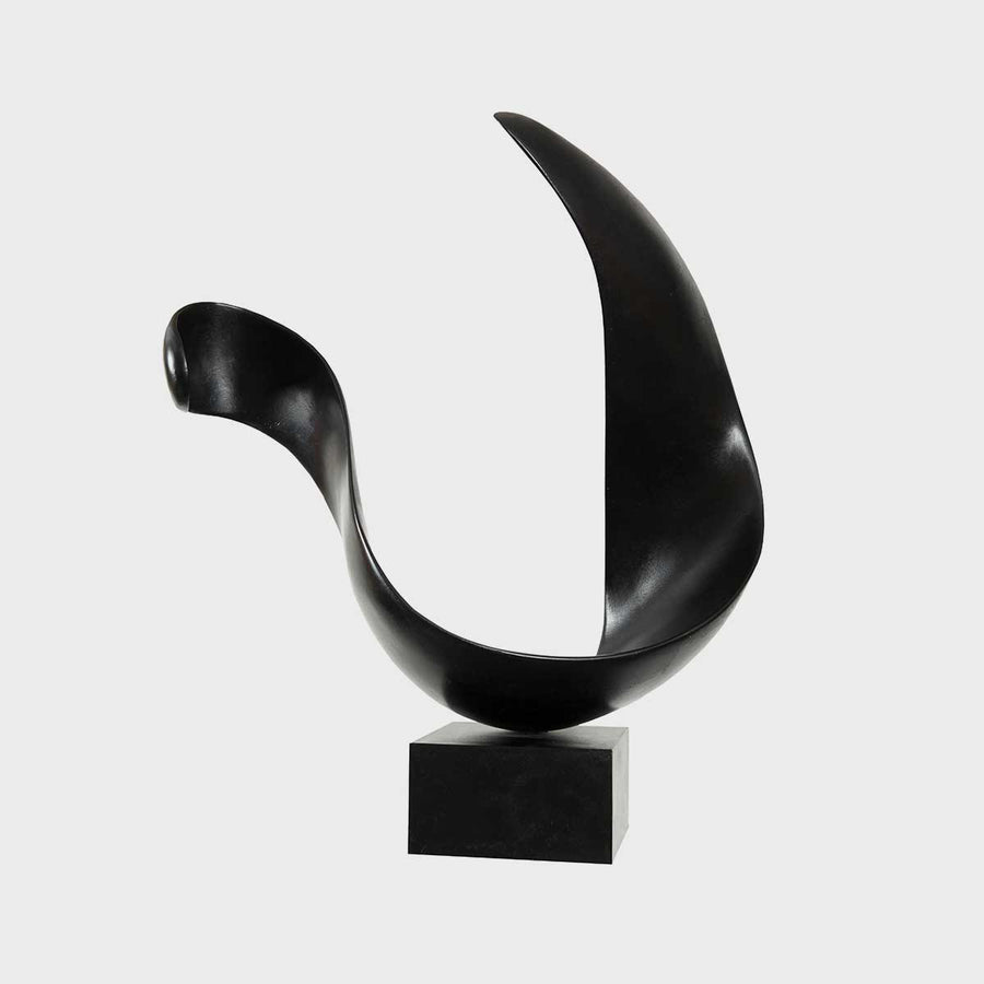 Joy #27 - Black fiberglass sculpture and base by Fp Art Collection - Fp Art Online
