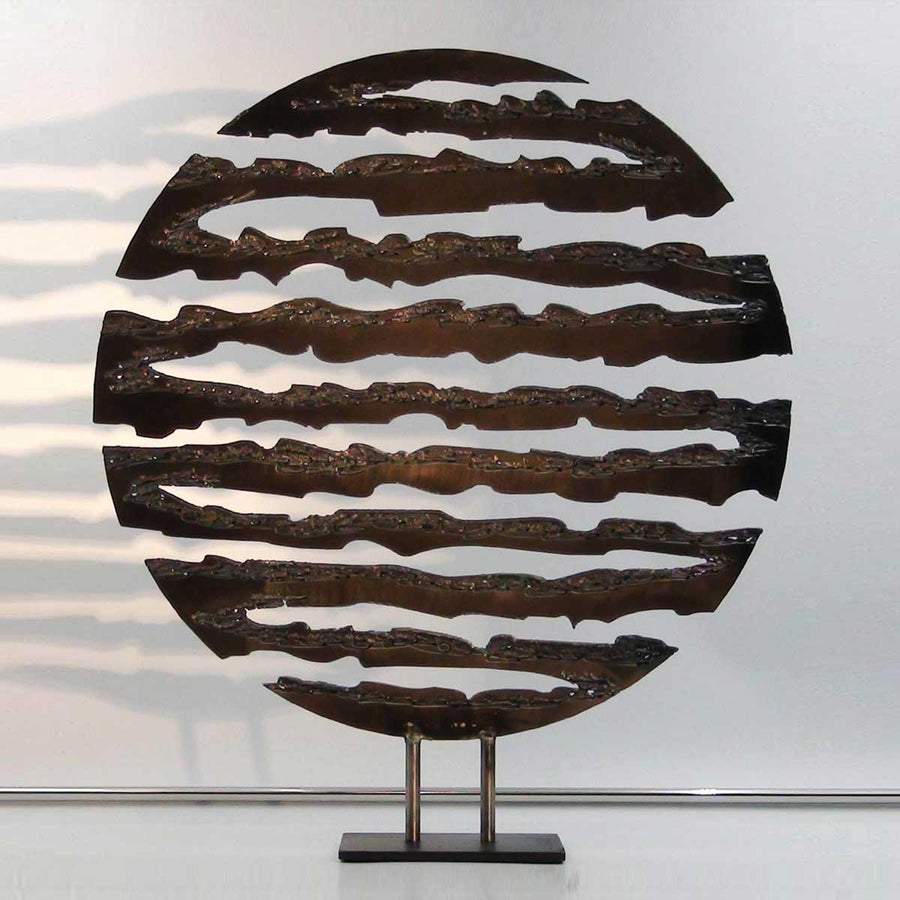 Brume - Black steel fire-cut sculpture by Lonzi Philippe - Fp Art Online