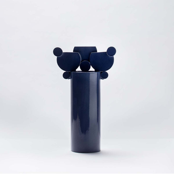 Milano - Dark blue glazed bubble family ceramic vase by CuoreCarpenito - Fp Art Online