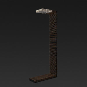 Nannohah Special - Floor lamp made of brass, wood and volcanic rock by Opoggio - Fp Art Online