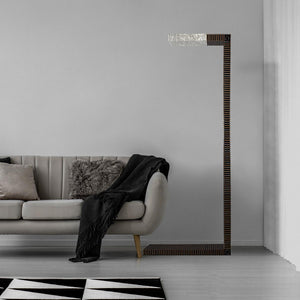 Nannohah Special - Floor lamp made of brass, wood and volcanic rock by Opoggio - Fp Art Online