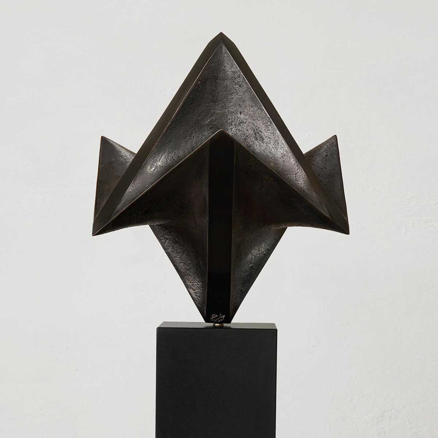 Origami, Bronze black granite base sculpture by Vélez Gustavo - Fp Art Online