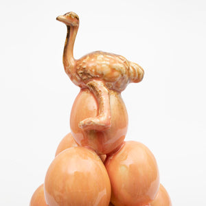 #CTT_Ostrich - Glazed ceramic sculptural centerpiece by Amaaro - Fp Art Online