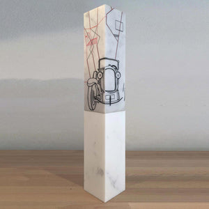 Parigi Reviewed Paris (series) - Marble sculpture with acrylic by Huertas Lorena - Fp Art Online