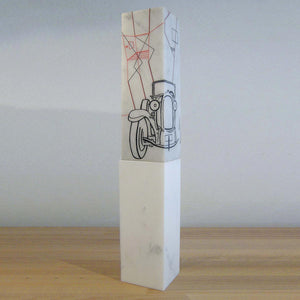 Parigi Reviewed Paris (series) - Marble sculpture with acrylic by Huertas Lorena - Fp Art Online