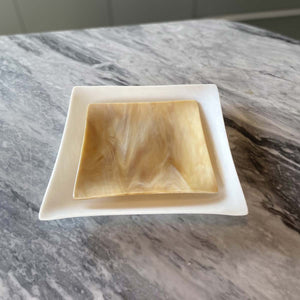 Light Shell Plate, Marbled effect glass by Fp Art Tableware - Fp Art Online
