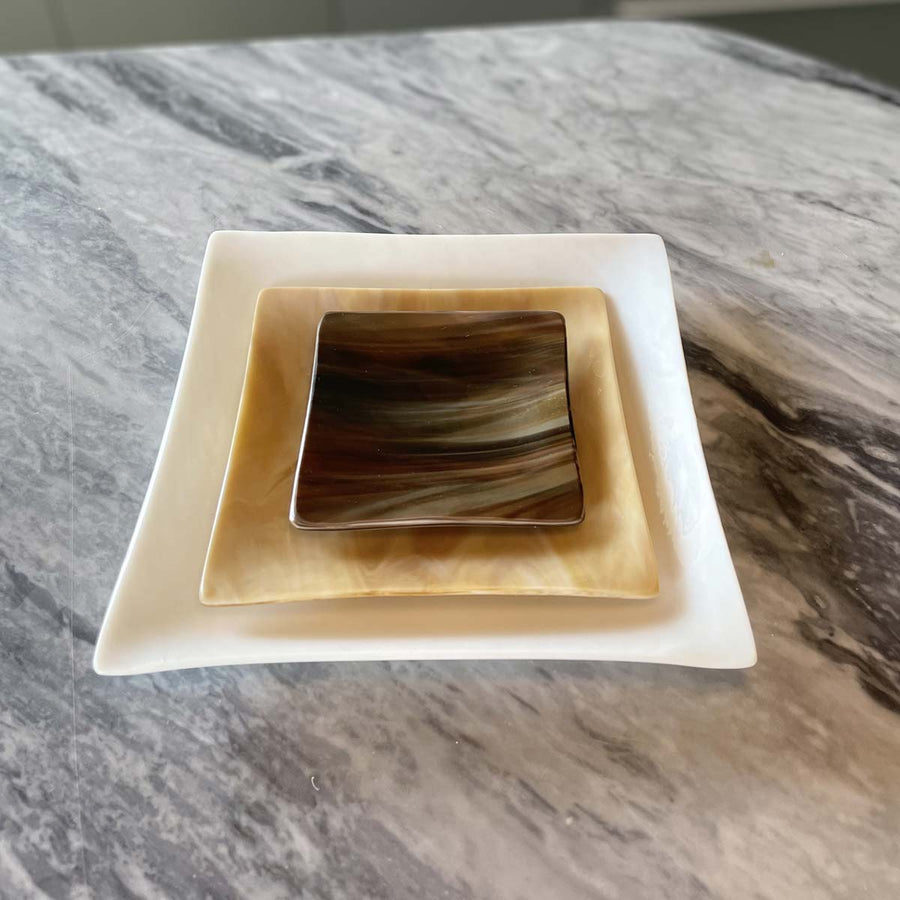 Shell Plate, Marbled effect glass by Fp Art Tableware - Fp Art Online