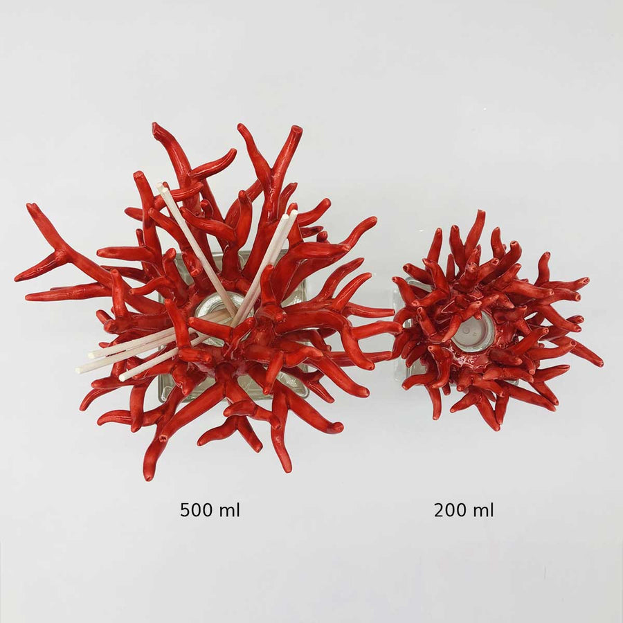 Red Coral 200ml - Handmade ceramic and glass room fragrance diffuser by Battista Emanuela - Fp Art Online