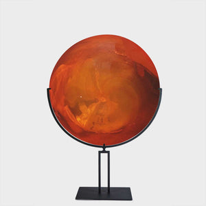 Red Plate - Murano glass sculpture with black metal base by Pietro e Riccardo Ferro - Fp Art Online