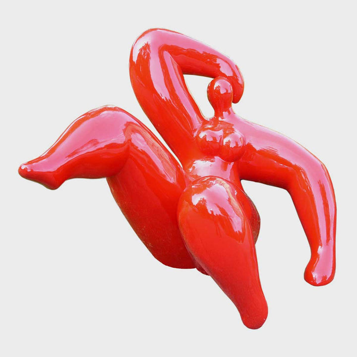 Relaxation Monumentale (Red) - Fiberglass sculpture by Cochery Yvon - Fp Art Online