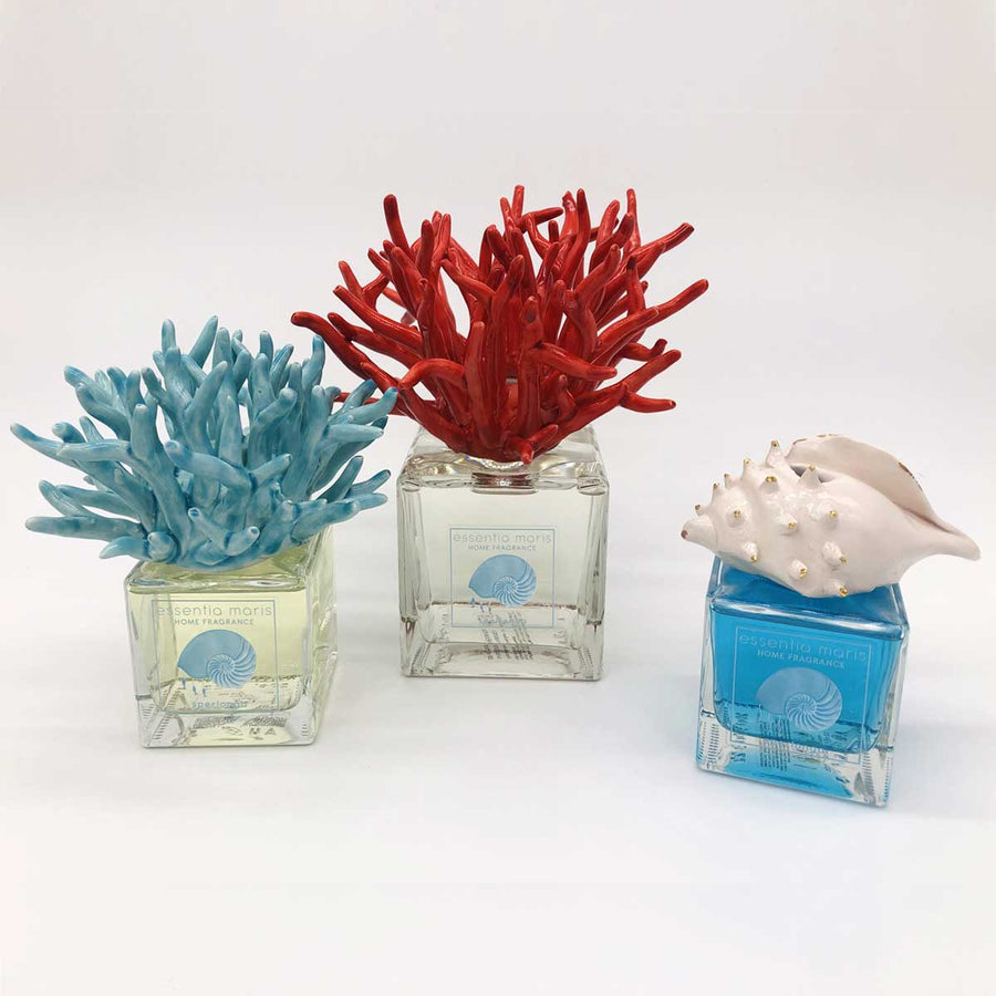 Red Coral 200ml - Handmade ceramic and glass room fragrance diffuser by Battista Emanuela - Fp Art Online