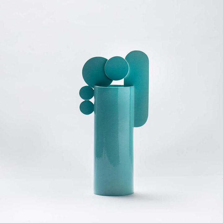 Sardinia - Turquoise glazed bubble family ceramic vase by CuoreCarpenito - Fp Art Online
