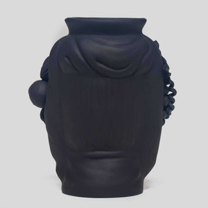 Sasà Black - Matt finished terracotta vase, gold leaf decoration by Boemi Stefania - Fp Art Online