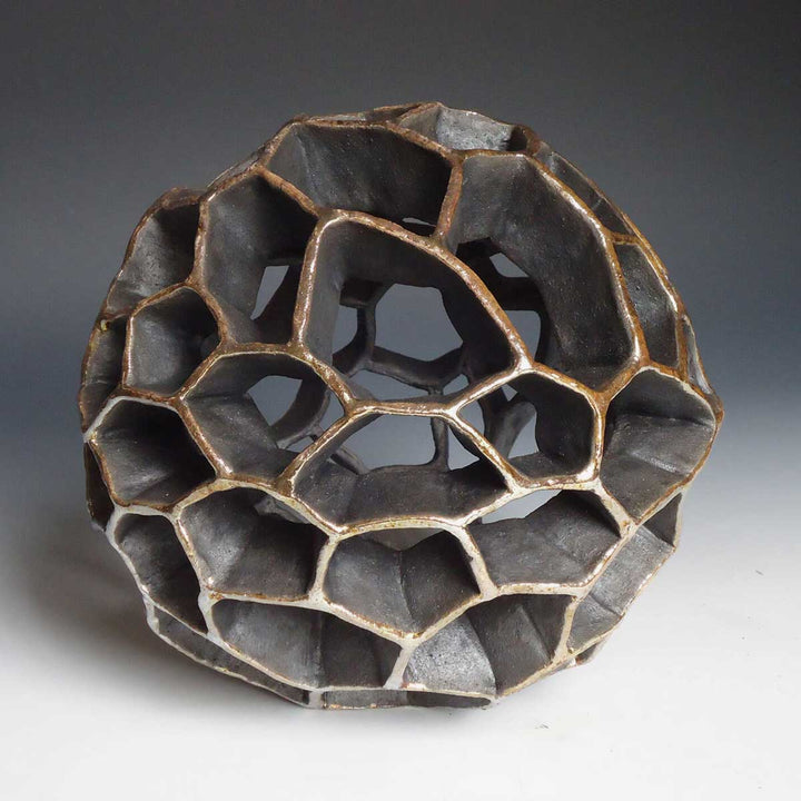 Seeds II - Raku ceramic sculpture by Miranda Rita - Fp Art Online