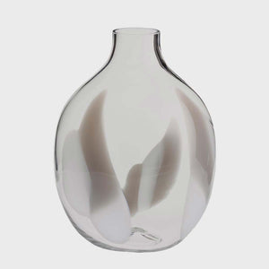 Single Flower Grey - Mouth-blown hand-decorated vase by Moretti Carlo Venezia - Fp Art Online