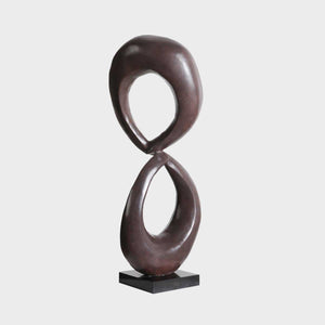 Two Rings #07 - Bordeaux patina bronze sculpture with black granite base by Fp Art Collection - Fp Art Online