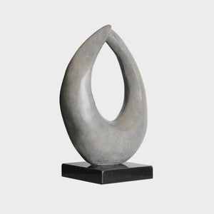 Single Ring #01 - Sand patina bronze sculpture with black granite base by Fp Art Collection - Fp Art Online