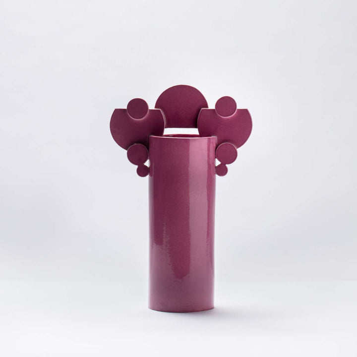 Violetta - Cyclamen glazed bubble family ceramic vase by CuoreCarpenito - Fp Art Online