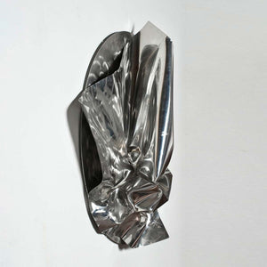 Vedere è Credere - Recycled grinded stainless steel sculpture by Franchi Franca - Fp Art Online