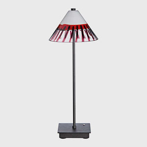 Murano Wireless - Table lamp with a red/black mouth-blown murano glass shade by Moretti Carlo Venezia - Fp Art Online