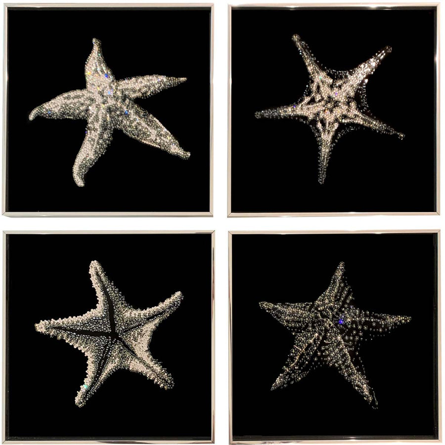 Wonderful Star (4 pieces) - 4800 Swarovski crystals on lucite acrylic paint by Diazzi Roberta - Fp Art Online